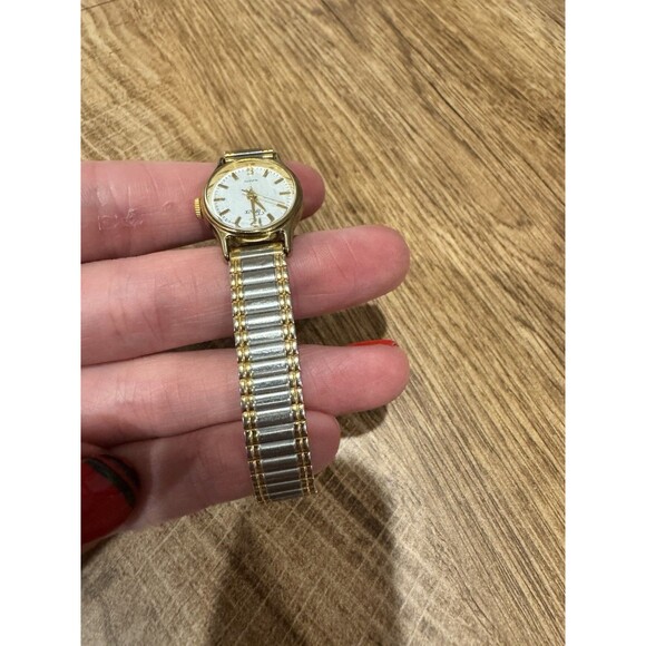 Timex Watch Stretch Band CR 1216 Cell Two Tone Gold & Silver INDIGO - Picture 3 of 3